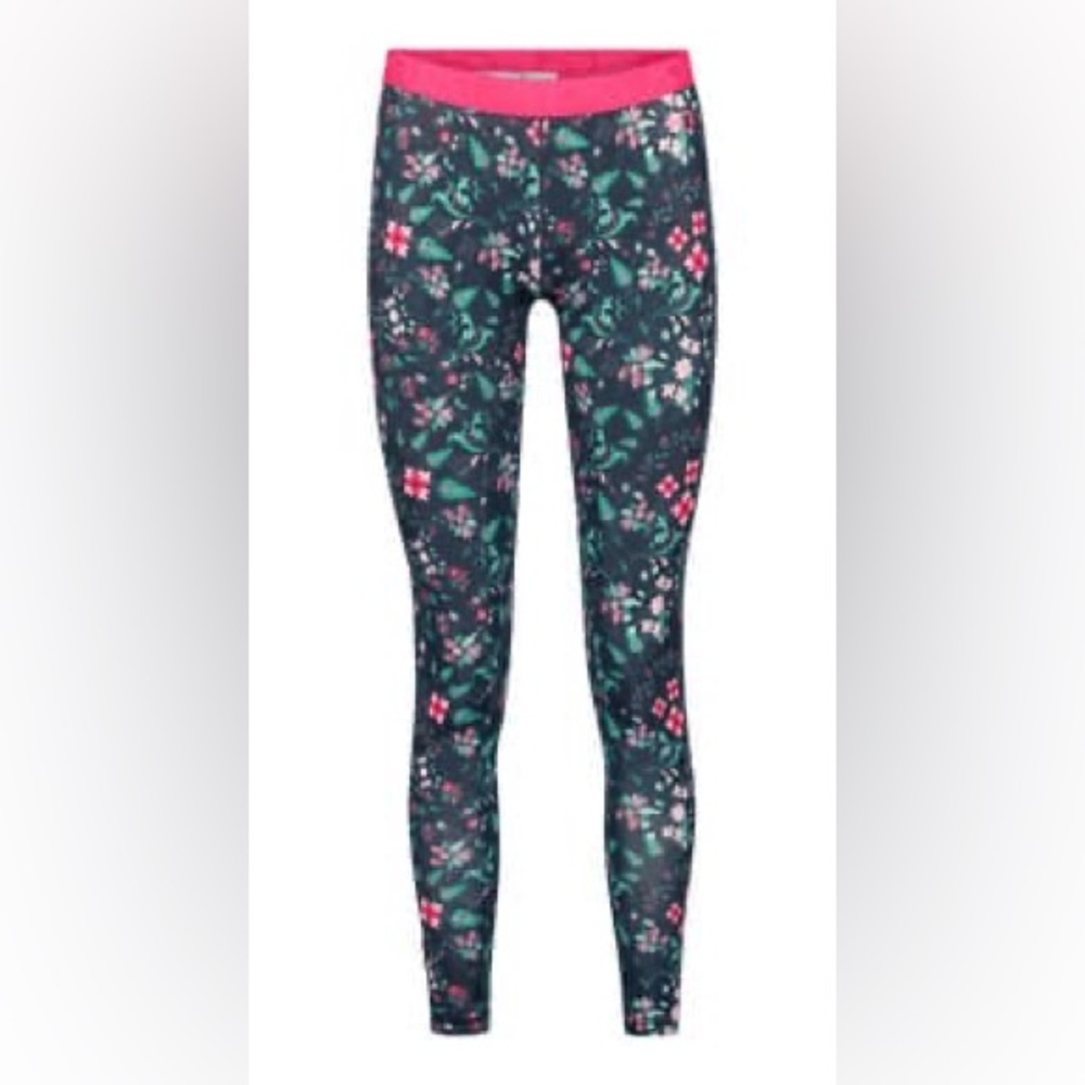 Kari Traa Fryd Base Layer Pants Womens Sz XL Floral Soft Stretch Athletic UPF 40